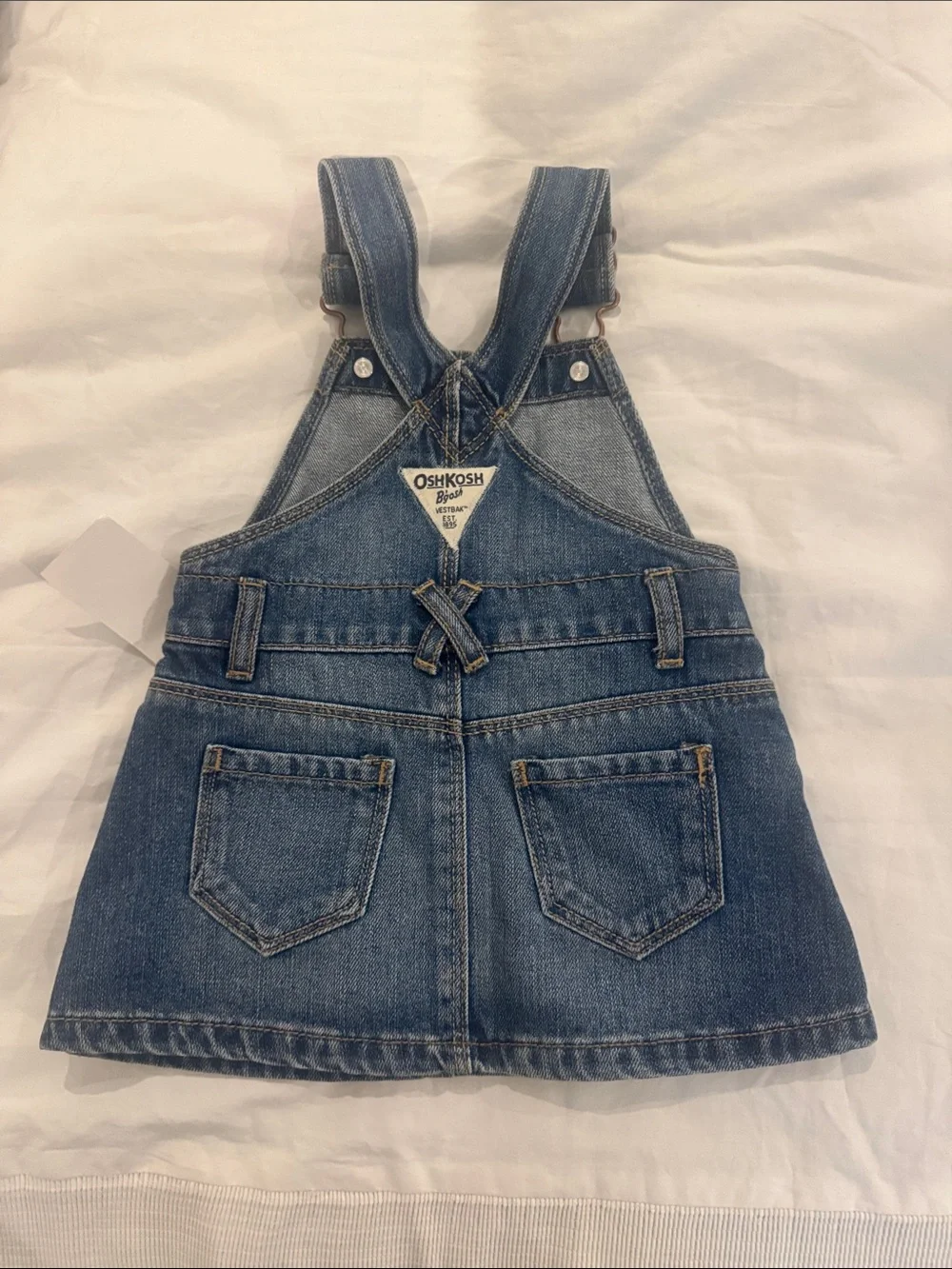 OshKosh B'gosh Blue Denim Overall Skirt with Heart Detail